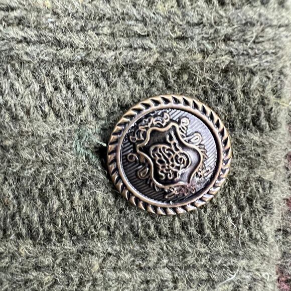 Kerisma Fair Isle Lambswool Cardigan Sweater Small Olive Green Double Breasted - Picture 5 of 10